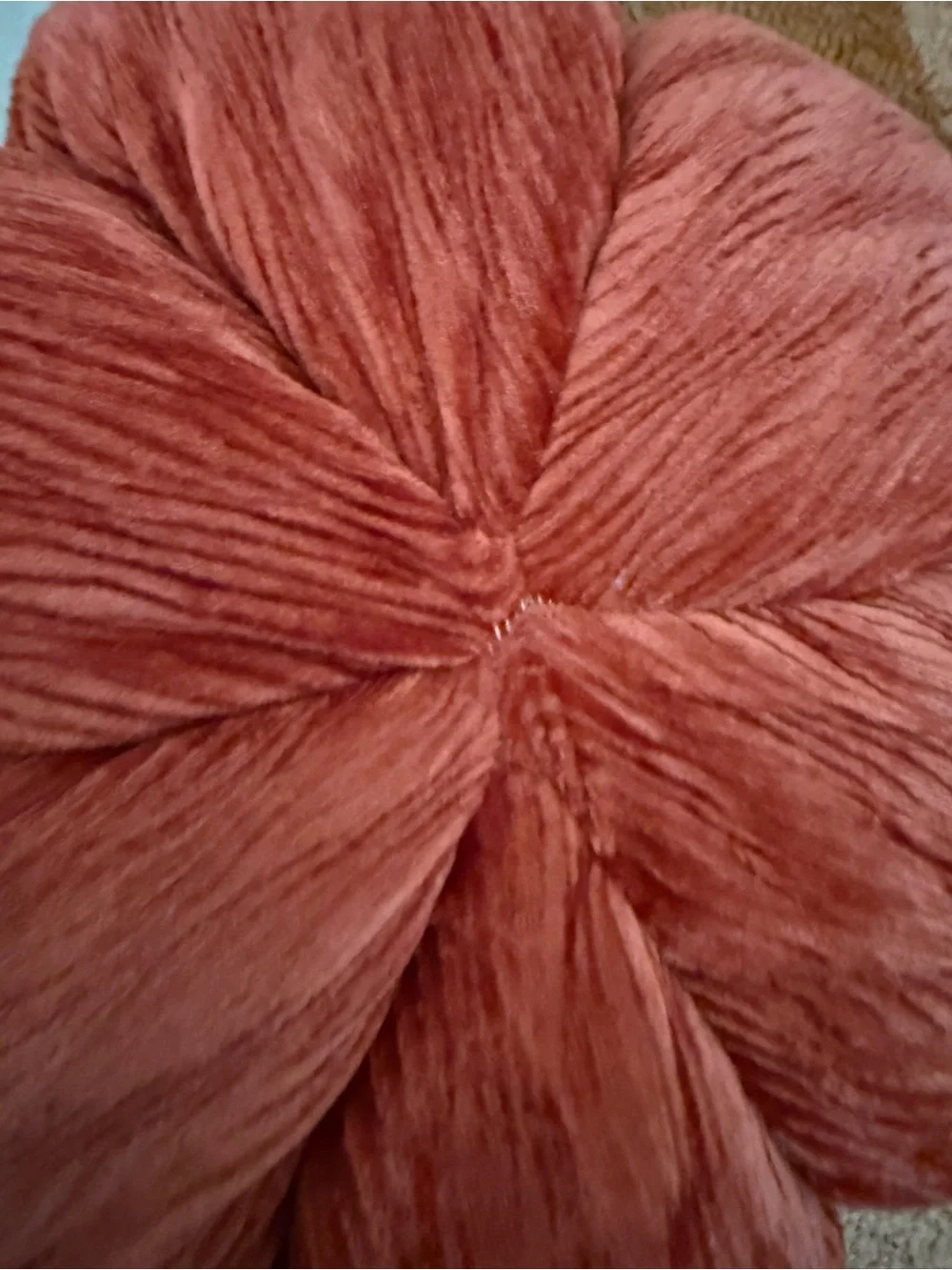 Autumn Pumpkin Accent thick and plush hooked Rug , and an orange cloth pumpkin.